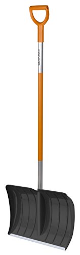 Fiskars Schneeräumer für kleine und große Schneemengen, Blattbreite 52 cm, Kunststoff-Blatt/Aluminium-Stiel, Schwarz/Orange, SnowXpert, 1003469