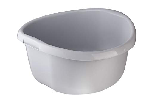 KADAX Runde Kunststoffschüssel. Becken tief und robust. Schüssel, Waschschüssel, Spülwanne Groß Eignet Sich hervorragend für das Badezimmer, den Waschraum, die Küche und das Haus (Grau, 30L)