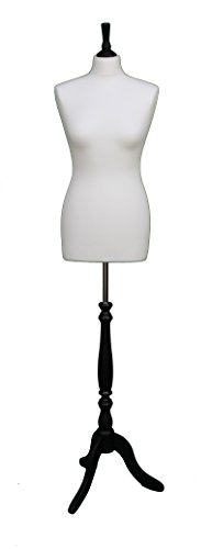 Deluxe-Größe 14 weiblich Schneiderpuppe Schneiderbüste Büste Schaufensterpuppe creme Jersey schwarz Holz Stativ Ständer