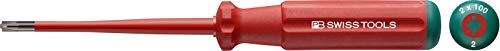 PB Swiss Tools POZIDRIV/SCHLITZ Schraubendreher VDE Elektriker PB 5180 SL, PZ 2, Isoliert bis 1.000 Volt, IEC/EN 60900, 100% Swiss Made, Unbegrenzte Garantie