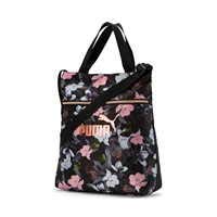 PUMA Damen WMN Core Seasonal Shopper umhängetasche, Black-floral AOP, OSFA