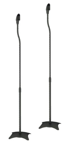 2 Lautsprecherständer - Universal für Satelliten Surround Boxen Schwarz je 4.5kg belastbar von HALTERUNGSPROFI