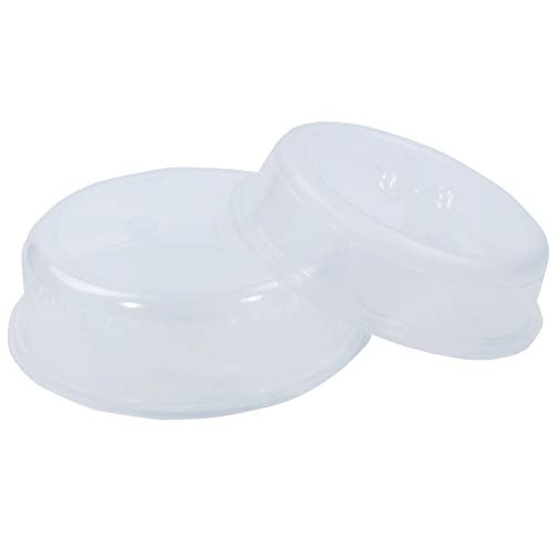 Home Line Mikrowellenabdeckhaube 2er Set - 1x D. 27 cm/Höhe 8,5 cm - 1x D. 26 cm/Höhe 6,5 cm - Mikrowellendeckel Spritzschutz - Mikrowelle Tellerabdeckhaube transparent 2 STK.