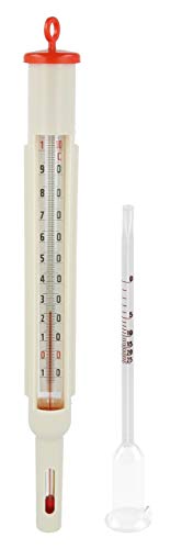 Lantelme Maischethermometer Glas Vinometer Set Profi Hobby Winzer Wein Maische Thermometer Alkoholherstellung 7558