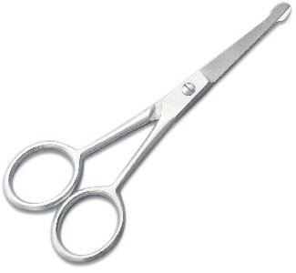 Bartschere Nasenhaar Schere mit Mikroverzahnung 10,5 cm mit abgerundeten Enden