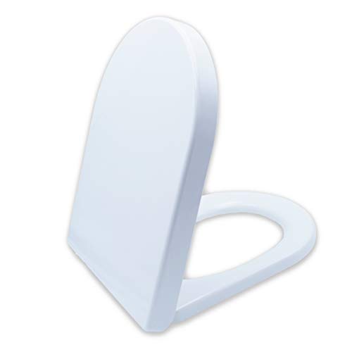 Premium WC-Sitz mit Absenkautomatik – Antibakteriell dank Duroplast – Toilettendeckel mit QuickClean Funktion – Einfacher Einbau von oben – 100% Zufriedenheitsgarantie