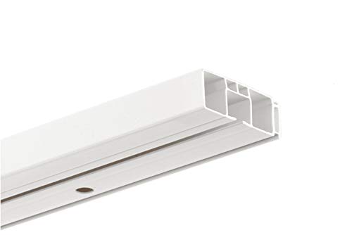 HUGG-Vorhang-Schiene (VS.380.1) 1-/ 2-/ 3- Lauf, Decken-Montage, Ihre Auswahl: 1-Lauf - Länge: 80 cm