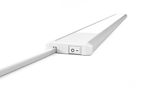 LED Küchenunterbauleuchte Flat | 90 cm | LED Lichtleiste | Unterbauleuchte | SCL90 | 15W | 4.000 K neutralweiß | sehr flach | Aluminium