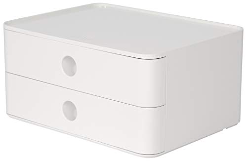 HAN 1120-12, SMART-BOX ALLISON, Design Schubladenbox stapelbar mit 2 Schubladen, snow white