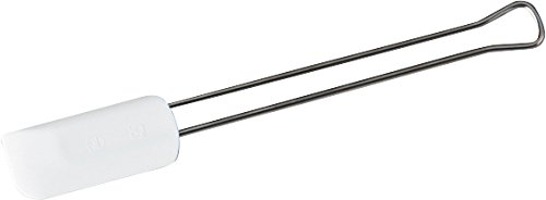 Dr. Oetker Teigschaber 20cm, Küchenschaber aus Edelstahl mit Funktionsteil aus Silikon, zum Verstreichen und Ausschaben, (Farbe: weiß/silber), Menge: 1 Stück