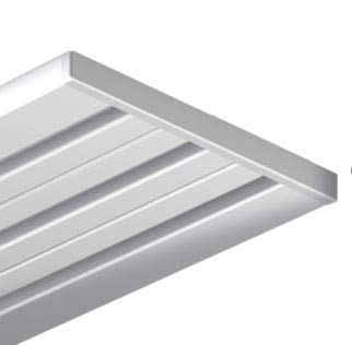 Gardineum Gardinenschiene Vorhangschiene, Aluminium, Silber, alu-Silber eloxierte Oberfläche 3-läufig (Wendeschiene) vorgebohrt - 1,80 m