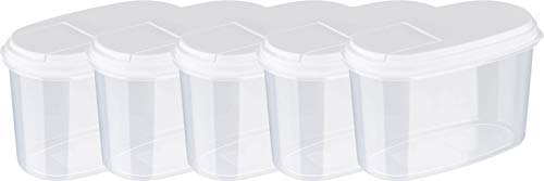 MiraHome Schüttdosen Streudosen Vorratsdosen 1l 5er Set weiß Austrian Quality