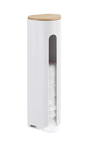 Wenko 23743100 Wattepadhalter Laresa - Wattepad-Spender, 8 x 25 x 6.5 cm, Weiß