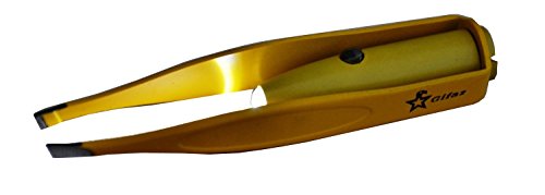 Pinzette für Wimpern, gelb – mit Licht