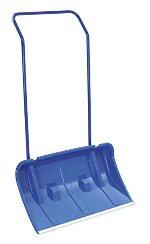 Schneeschieber mit  Rädern/Rollen Schneewanne 80 cm Breit  inkl. Streusalzschaufel und Ersatzräder Blau Alukante