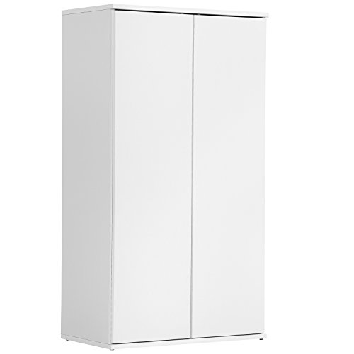 qovi9 basiqs 'Der Schlanke' Mehrzweckschrank, Aktenschrank, Schrank, Büroschrank, Universalschrank, Beistellschrank, in Weiß mit Push-to-Open Funktion, 60x110x34 cm (B/H/T), Made IN Germany!