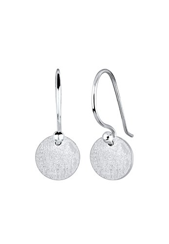 Elli Damen Echtschmuck Ohrringe Kreis Geo Trend Basic Matt in 925 Sterling Silber