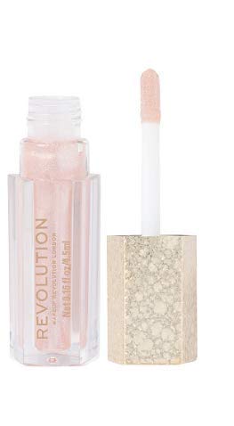MAKEUP REVOLUTION Jewel Collection Lip Topper (Exquisite) - Rosa-Goldschimmernder Lipgloss mit Duo-Chromeeffekt, 1er Pack(1 x 4.5 grams)