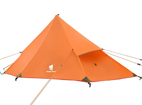 GEERTOP Kuppelzelt Rucksack Zelt Minipack 20D Ultralight - 210 x 90 x 105 cm (1200g) -1 Personen 3 Saison für Camping Wandern Klettern (nicht im Lieferumfang enthalten) (Eisenblau, Außenzelt + Innenzelt)