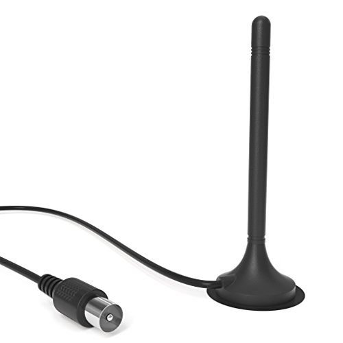 KabelDirekt - DVB-T2 HD/DVB-T Antenne - (Geeignet für Hohen digitalen Empfang mit stabilem Magnetfuß und 3m Kabel für Alle DVB-T2/DVB-T Empfangsgeräte – Schmale Ausführung)