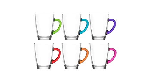 6 Teegläser Glasbecher Glühweingläser Grogweingläser mit Henkel 300ml