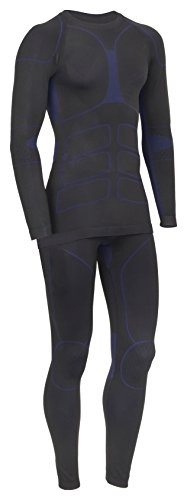 icefeld: Sport-/ Ski-Thermo-Unterwäsche-Set für Herren seamless (nahtfrei) in schwarz/grau L