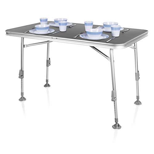 Campart Campingtisch/ Reisetisch - 115 x 70 cm wetterbeständige Rolltischfläche/ höhenverstellbar/ einfach auf- und zusammenklappbar, TA-0859