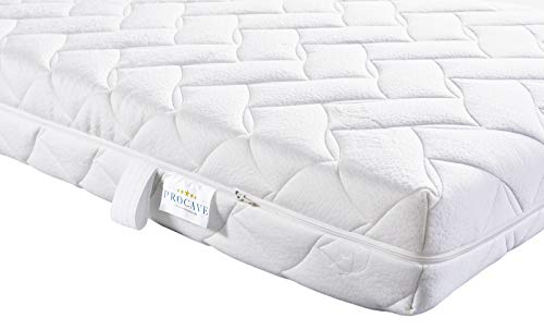 PROCAVE AloeVera Matratzenbezug versteppt, mit 4-Seiten Reißverschluss und 4 Handgriffen, 100% aus Deutschland in 90x200 cm für Matratzen-Höhe 20cm