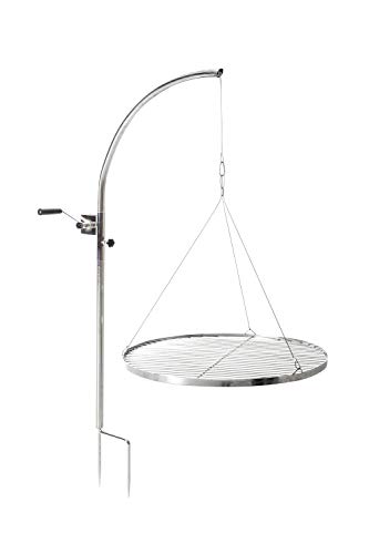 CLP SCHWENKGRILL aus Edelstahl I Grillgalgen I Gartengrill I Grillfläche von Ø 55cm I Grillrost höhenverstellbar Edelstahl