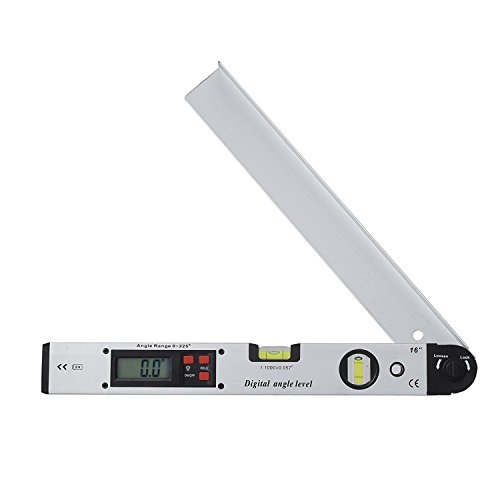 Proster Digitaler Winkelmesser 0-225 ° Digitaler Winkelmesser mit LCD-Wasserwaage 400mm / 16 Zoll Digitaler Neigungsmesser Winkelmessgerät für vertikale horizontale Doppel-Wasserwaage