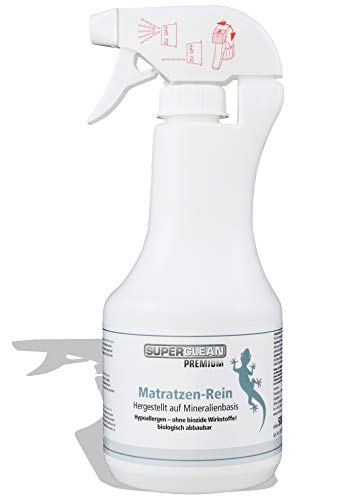 Spezial Matratzen-Reiniger. Universell einsetzbarer Fleckenentferner für Ihren Schlafplatz, Couch, Sessel, Teppiche, Stühle o.ä. mit Textilen Bezügen. Extra stark gegen alle organischen Verschmutzungen. Effektiv und umweltfreundlich. Inhalt: 500 ml