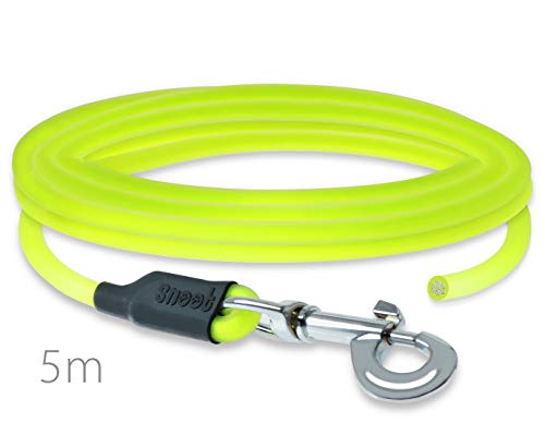 SNOOT Schleppleine 5m / Rundleine - 8mm runde, zugfeste, schmutz- und Wasserabweisende Hundeleine mit Einem Karabiner