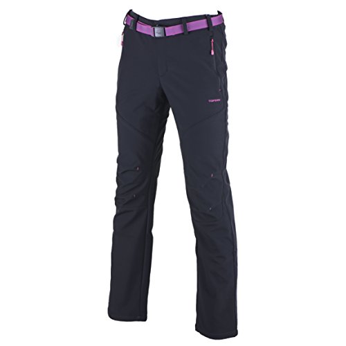 Tofern Damen Mädchen Softshellhose Activate Wanderhose Outdoorhose Multiaktivitäten,Schwarz,Euro L = Asien XL