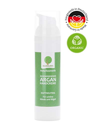 Bio Handcreme Duftneutral für Männer & Frauen - Mit Arganöl für Hände, Füße & Nägel - Hand- & Fußcreme für sehr trockene und extrem rissige Haut, Nagelcreme schnell einziehend & nicht fettend, 75 ml