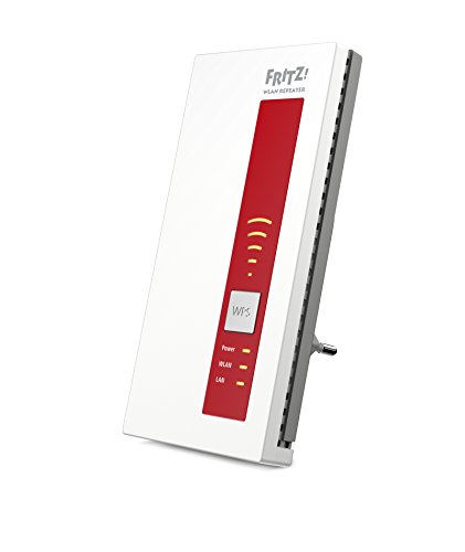 AVM FRITZ!WLAN Repeater 1750E (Dual-WLAN AC + N bis zu 1.300 MBit/s 5 GHz + 450MBit/s 2,4 GHz), Rot/Weiß, deutschsprachige Version