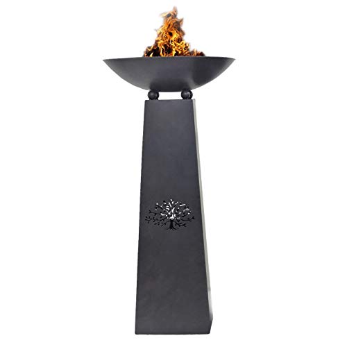 OUTLIV. Feuersäule Garten Tracy 32x57x116 cm Dekosäule Gartensäule Gartendeko Metall Rostbraun