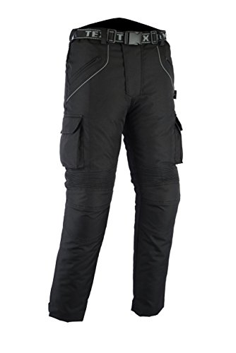 Texpeed - Motorradhose mit Protektoren - Wasserdicht - Textil - Cordura - Schwarz - Alle Größen