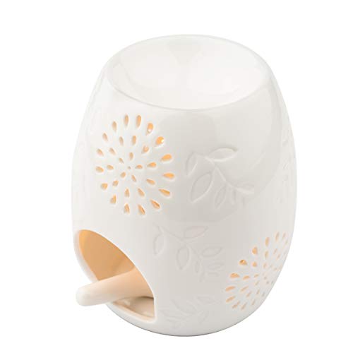 Locisne Keramik aushöhlen Blumen Aroma Lampe Öl Diffusor Romatherapieofen Keramik Räuchergefäß Öl Kerze Ofen Teelicht Halter Kerzenhalter