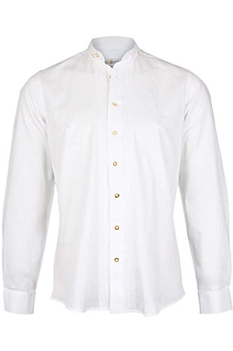 Almsach Herren Stehkragenhemd Slim-Fit weiß 'Emil', weiß, M