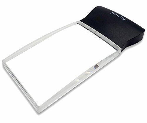 Fancii LED 2X großes rechteckiges Leselupe Handlupe mit Licht - 102 x 58 mm randlose unverzerrte Lupe mit Beleuchtung geeignet für Senioren, zum lesen von Büchern, Magazinen, Zeitungen und Landkarten