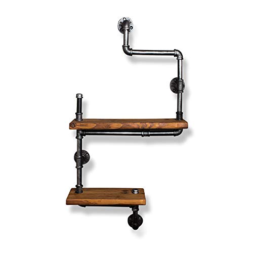 Link Co Jahrgang Bücherregal Zimmer Multifunktional Wandspeicher Regal Geschmiedet Eisen Solide Holz Trennwand Wasser Rohr Gestell Dauerhaft