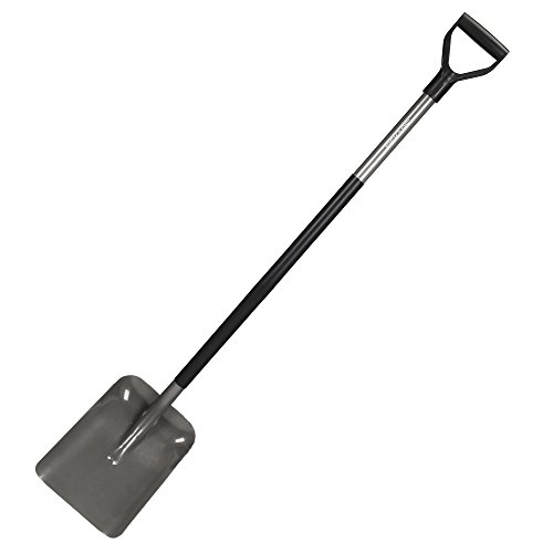 Fiskars Schaufel, Breite 23,5 cm, Länge 132 cm, Stahl-Blatt und Stiel, Schwarz/Grau, Ergonomic, 1001579