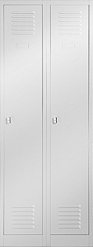 Kleiderspind Stahlspind Garderobenschrank Spind Pulverbeschichtung Flügeltüren, Lüftungsschlitzen, 2 Abteile Trennwand 180 cm x 60 cm x 50 cm (H x B x T) (grau/grau)