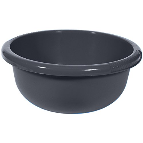 Runde Waschschüssel 4 Liter aus stabilem Kunststoff, Anthrazit, Ø 28 • Spülschüssel Plastikschüssel Kunststoff Schüssel Camping Spüle