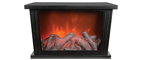 Lyyt | LED Kamin Laterne mit Timer, Schwarz, NA