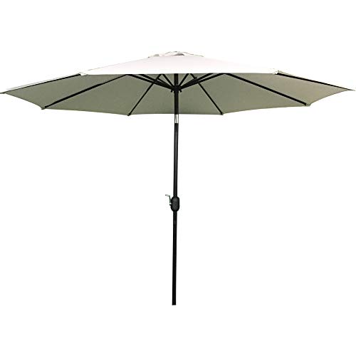 HENGMEI 300cm ALU Sonnenschirm Gartenschirm Terrassenschirm Marktschirm Ampelschirm Strandschirm Kurbelschirm mit UV Schutz 40+ für Balkon, Garten, Terrasse (300cm, Beige)
