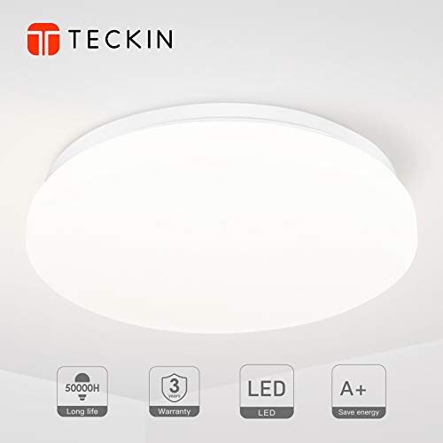 Deckenleuchte, LED Deckenlampe，Deckenleuchte für Bad Schlafzimmer Küche Balkon Korridor Büro Esszimmer Wohnzimmer 18W Natürliches Weiß 1500LM Ø28cm 4500K IP44