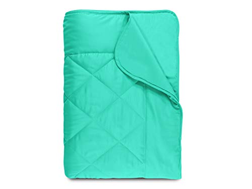 npluseins Sommerdecke - Picknickdecke - Leichtbettdecke - in 2 Größen und in 7 modernen Farben, ca. 135 x 200 cm, türkis