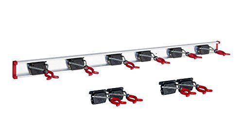 Bruns Gerätehalter Schiene 100 cm + 10 Halter für Garten Geräte Werkstatt Besen
