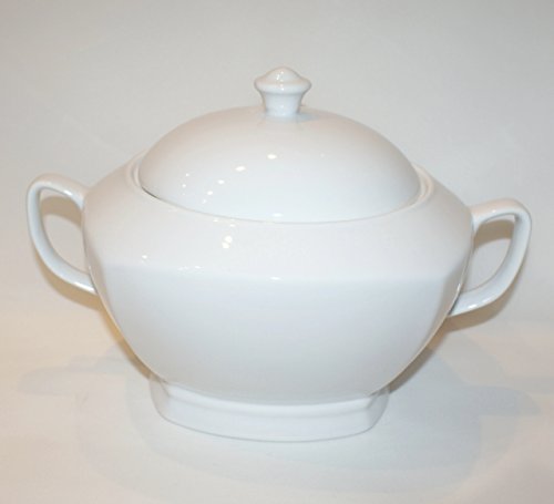 Terrine eckig m. Deckel Suppenschüssel Porzellan weiß max. 2,5 Ltr. Square